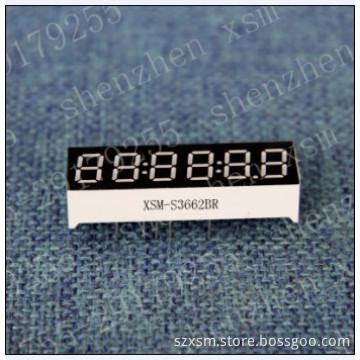0.36" 6 digit 7 segment led numeric display